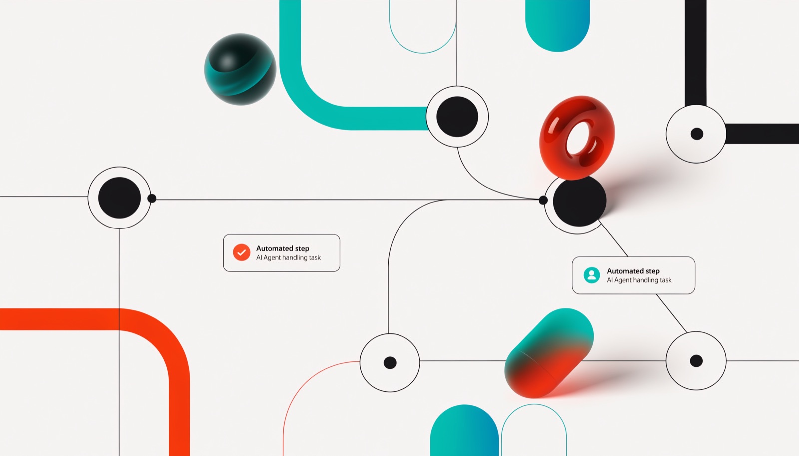 Abstract AI workflow automation diagram