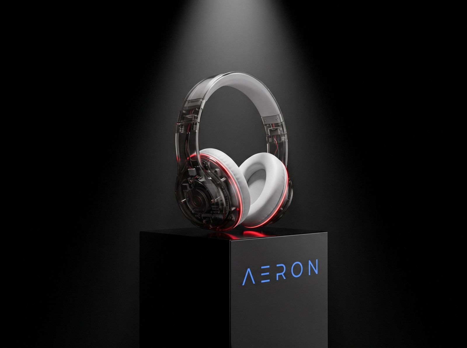 Aeron headphones product imagery