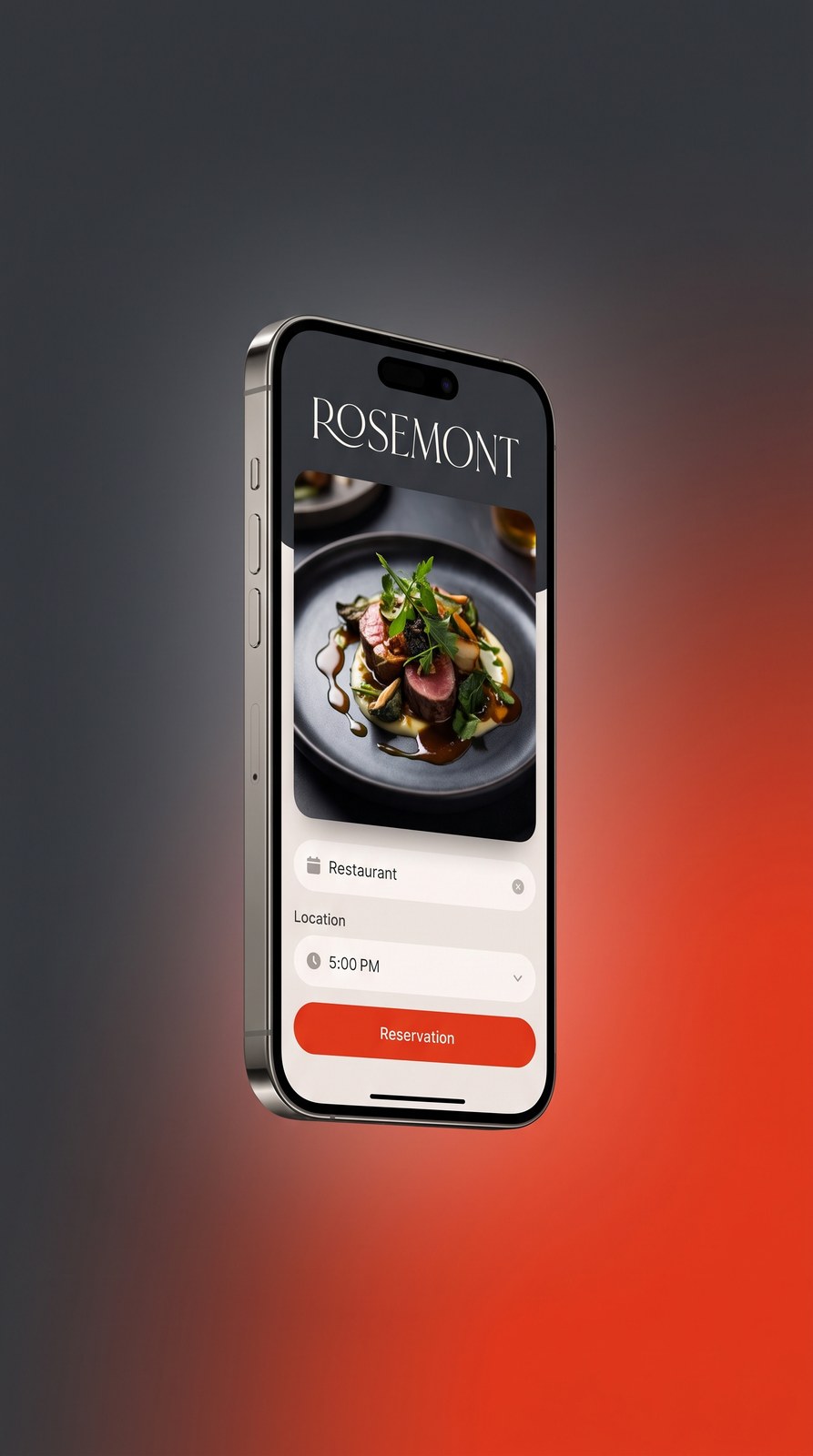 Rosemont booking app screens
